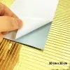 Cam Kendinden Yapışkanlı Aynalı Kare Gold Sticker 30x30 Cm