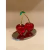 10x10 cm Metal Kiraz Kristal Süs