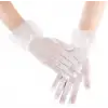 Kullanıma Uygun Kısa Boy Güpürlü Beyaz Puantiyeli Tül Eldiven