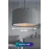 35 CM Ölçülü Koyu Gri Kumaş Başlıklı Sarkıt Avize