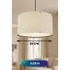 35 CM Ölçülü Krem Kumaş Başlıklı Sarkıt Avize