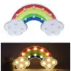 30x16 cm 2 adet Kullanıma Uygun Led Işıklı Gökkuşağı Gece Lambası