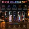 Plastik LED Işıklı Rüzgar Çakmağı Karışık Desenli İpli