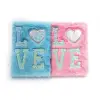 15x22 cm Kullanıma Uygun LOVE Tasarımlı Peluş Hatıra Defteri