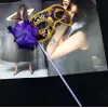 Kullanıma Uygun Lüks Taşlı Saplı Balo Maskesi Mor Renk