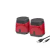 Hoparlör Masaüstü 1+1 USB + 3.5mm Kırmızı HD6024R