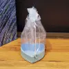 8 cm Kullanıma Uygun Mavi Kalp Tasarımlı Tül Kese