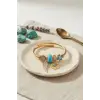 Bileklik Mavi Renk Göz Model Gold Charmlı