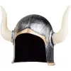 Kullanıma Uygun Mega Boynuzlu Viking Ivar Kaskı Eskitilmiş Desen Gümüş Renk