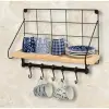 42 cm 6 adet Kullanıma Uygun Metal Askılıklı Kahve Köşesi Rafı