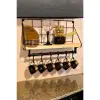 42 cm 6 adet Kullanıma Uygun Metal Askılıklı Kahve Köşesi Rafı