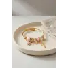 Bileklik Model Gold Renk Pembe Charmlı