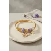 Bileklik Mor Model Gold Renk Charmlı