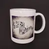 8 X 10 Cm Seramik Bardak Müzik Notaları Tasarımlı Kupa