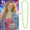 Kolye Neon Yeşil Boncuk 80 cm Retro 80’ler 90’lar Parti Aksesuarı