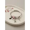 Bileklik Pembe Çiçek Charmlı