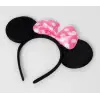 Kullanıma Uygun Pembe Fiyonklu Minnie Mouse Tacı