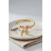 Bileklik Pembe Göz Model Gold Renk Charmlı