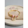 Bileklik Pembe Model Gold Renk Charmlı
