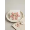 Küpe Pembe Renk Orkide Model Organze