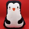 Sevimli Penguen Figürlü Dekoratif Peluş Yastık