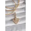 Pirinç Pirinç Gold Renk Zirkon Taşlı Çapa tasarım Ajda Charm