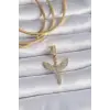 Pirinç Pirinç Gold Renk Zirkon Taşlı Mikail tasarım Ajda Charm