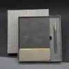 22 X 20 Cm Metal Gri Defter Premium Kalem Set