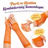 26 cm Ölçülü Retro Turuncu File Parmaksız Eldiven