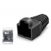 100 Adet Rj45 Konnektör Papuç Siyah / Ekonomik Poşet Paket