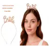 Kullanıma Uygun Rose Gold Renkli Taşlı “Bride” Gelin Tacı