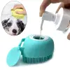 Silikon Şampuan Hazneli Kedi Köpek Yıkama Kesesi