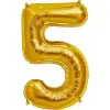 90 Cm 1 Adet Şekilli Supershape Gold Rakam Folyo Balon 5 Numara