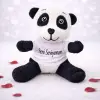 25 Cm Siyah Seni Seviyorum Tişörtlü Sevimli Peluş Panda