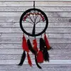 Ahşap Siyah Kırmızı Hayat Ağacı Dream Catcher