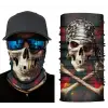 Kullanıma Uygun Siyah Korsan Kafatası Baskılı Buff Bandana 30x48 cm