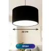 35 CM Ölçülü Siyah Kumaş Başlıklı Sarkıt Avize