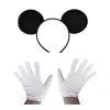 Kullanıma Uygun Siyah Mickey Mouse Tacı ve Beyaz Eldiven Seti