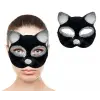 Maske Siyah Renk Gümüş Simli Süet Kaplama Kedi si 18x14 cm
