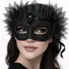 Maske Siyah Taşlı Venedik Maskesi Lüks Tüllü Parti si