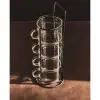Cam Standlı Borosilikat 4lü Fincan Seti