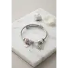 Bileklik Taşlı ve Pembe Charmlı