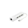 Type C 3.1 Hub Ethernet 4 Port Beyaz
