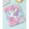 15x22 cm Kullanıma Uygun Unicorn Tasarımlı Peluş Hatıra Defteri