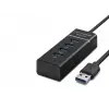 30Cm Ölçülü Usb3.0 Hub 3*Usb + Usb3.0 Siyah