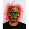 Maske Wild Skull Bakır Kafatası Pembe Saçlı İskelet