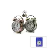8 cm Beyaz Kullanıma Uygun Yuvarlak Eskitme Metal Çalar Saat