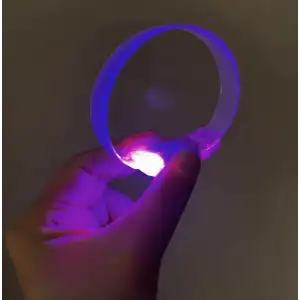 3 Modlu Pilli LED Işıklı Esnek Parti Bilekliği Mor