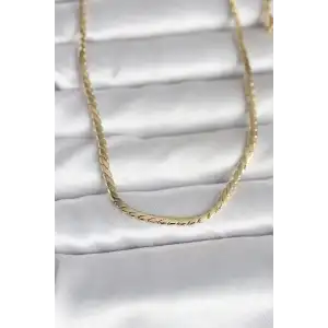 CM 14K Gold Renk Yassı Model 60 cm Kadın Kolye TJ-BKO10994