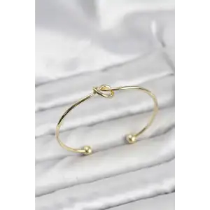 Düğüm Model Pirinç Gold Renk Kadın Bileklik TJ-BB8231